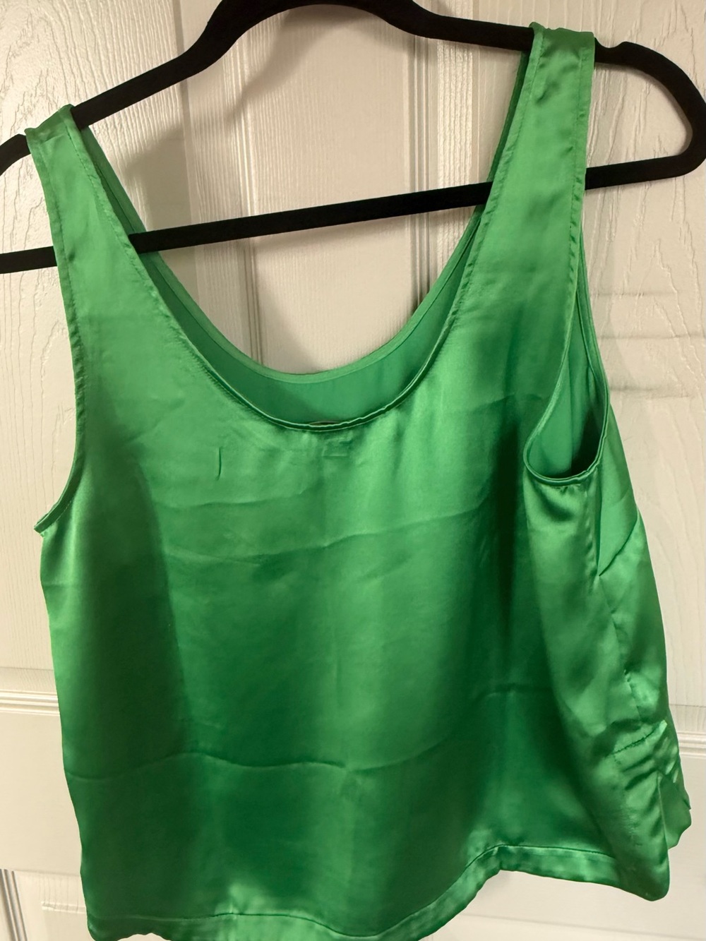 LOFT Bright Green Satin Camisole Tank